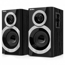 SVEN SPS-619 Black,  2.0 / 2x10W RMS, headphone jack, wooden, (3-+1-)